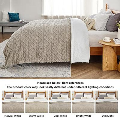 Utopia Bedding Sherpa Blanket Queen Size [Grey, 90x90 Inches]