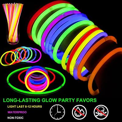 Glow Sticks Bulk -205 Pcs- Glow in The Dark 100 Party Sticks-Supplies w/  Eye Glasses Kit-Bracelets Necklaces and more-12 Hours Glow Party Pack 8  inch