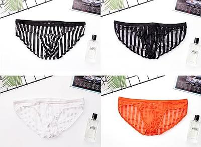 Swbreety Men's Striped Briefs Mesh Triangle Bikini Briefs Low Rise  Underwear - Yahoo Shopping