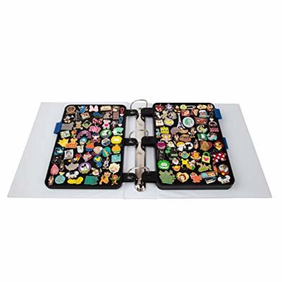  Enamel Pin Display Pages (1 PK) - Display and Trade Your  Disney Collectible Pins in Any 3-Ring Binder - Pages Lay Flat with Pinbacks  and NO Sagging! (Black - Pins