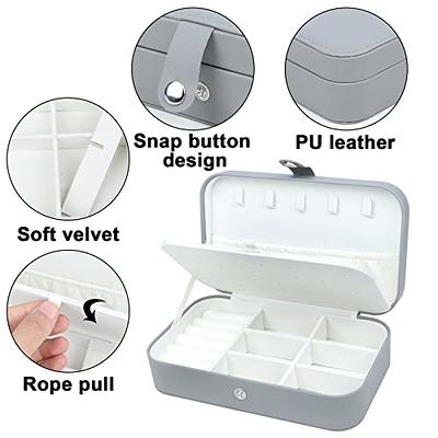 SLOZO Travel Jewelry Box,Upgraded Travel Jewelry Case,Portable Jewelry Boxes  for Women,PU Leather Jewelry Box,Travel Jewelry Organizer for Necklaces, Rings,Earrings,Bracelets,Grey - Yahoo Shopping