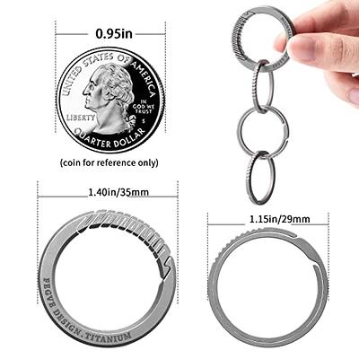 TISUR Key Rings for Keychains,Carabiner Keychain Ring Titanium Key