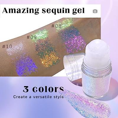 Body Glitter Gel Long Lasting Waterproof Eyeshadow Stage Party Glitter  Eyeshadow Hair Face Body Glitter Cream Diamond Makeup