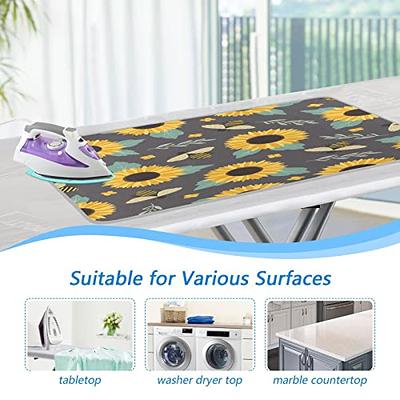 Fdit Portable Ironing Blanket Ironing Mat Heat Resistant Pad Cover for  Washer Dryer Table Top Countertop Ironing Board for Small Space