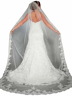 Acenail Veils for Brides Cathedral Wedding Veil White Bridal Veils Long  Veils for Bride Wedding Floor Length Veil with Lace 1 Tier Veil Floral 118  inch Embroidered Wedding Veils and Headpieces - Yahoo Shopping