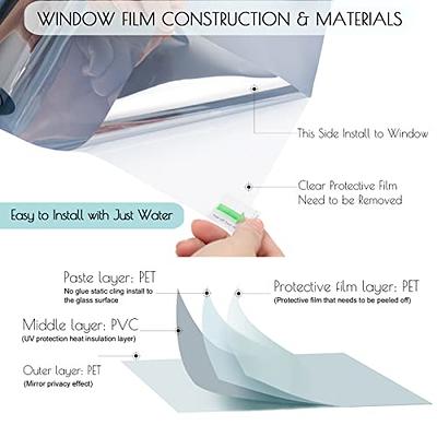 Mirror Glueless Window Sticker Film Static Cling Solar Tint Heat Insulation  Film