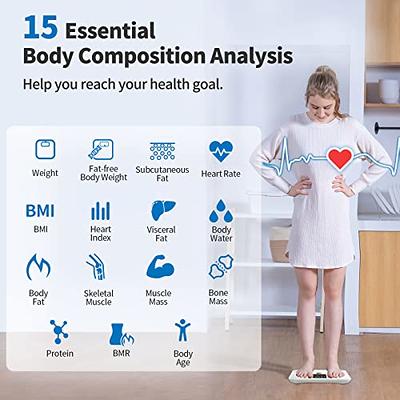 anyloop Smart Scale for Body Weight and Fat Percentage, Highly Accurate Digital Bathroom Scales for BMI Muscle Body Fat, 14 Body Composition Monitor