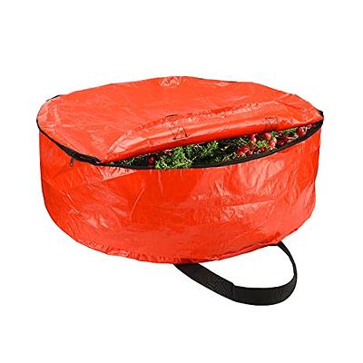 bruwaa 2 Pack Christmas Wreath Storage Container Bag 24, Card Slot Durable Handles and Double Zipper Storage Containers and to Protect Artificial