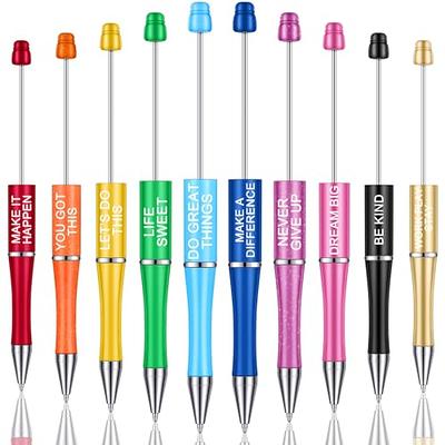  6Pcs Beadable Pens Kit, Bulk Bead Pens Include 24Pcs  Leopard/Cow Print Silicone Beads, Black Ink Ballpoint Pen DIY Craft Beaded  Pen Set for Women Kids Gifts School Office Supplies 