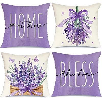 GEEORY Pillow Covers 18x18 Set of 4 Home Sweet Home Bless This Home  Lavender Spring Pillows Decorative Throw Pillows Purple Cushion Case  Farmhouse Decor for Couch Sofa - Yahoo Shopping