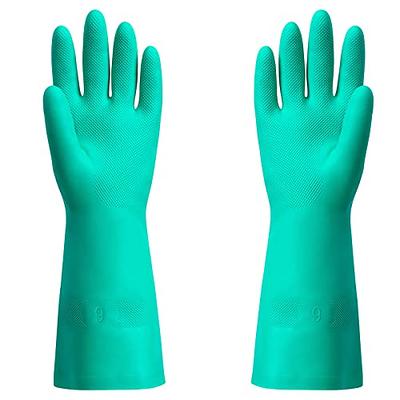 Lanon Chemical Resistant Gloves: Non-slip, Acid and Alkali Resistant Safety  Work Gloves - Latex-Free, Green, Size XL/10.