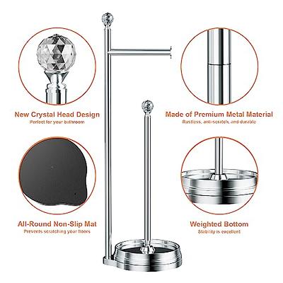 KASUNTO Toilet Paper Holder for Bathroom, Heavy Weighted Metal Free  Standing Toilet Paper Storage with Crystal Ball, Toilet Paper Stand for  Bathroom Accessories, Matte Black [Holds MEGA Rolls] - Yahoo Shopping