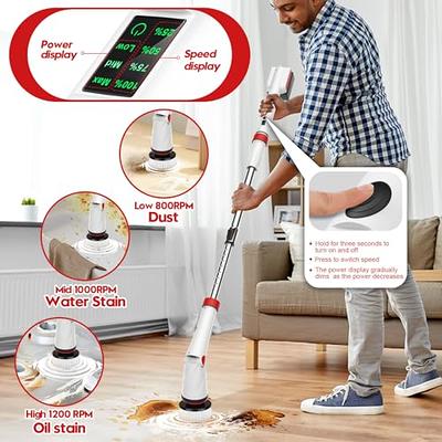 Electric Spin Scrubber with Battery , Cordless Cleaning Brush with Smart  Display, Electric Tile Floor Scrubber with 8 Brushes, Powerful Shower  Scrubber for Wall/Floor/Bathroom 