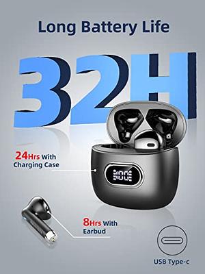 Wireless Bluetooth 5.3 Earbuds Stereo Bass, Headphones in Ear Noise  Cancelling Mic, IP7 Waterproof Sports, 32H Playtime USB C Mini Charging  Case Ear