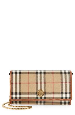 Burberry Hannah Check Leather Crossbody Wallet