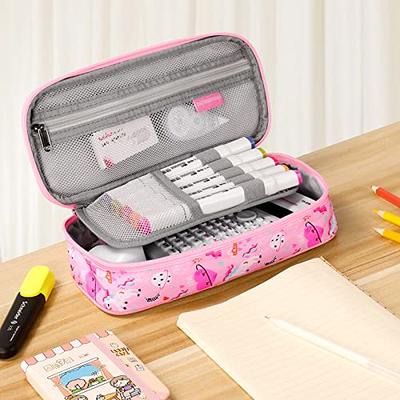  KLFVB Cute Unicorn Pencil Box for Kids，Big Capacity Girls  Black Pencil Case for School Gift : Office Products