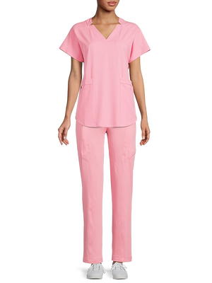 NEW ClimateRight By Cuddlduds Pink Scrub Top