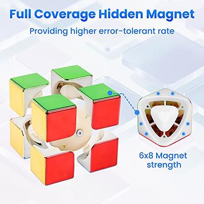 D-FantiX Magnetic Mirror Reflective Speed Cube 3x3x3, Cyclone Boys Original  Stickerless Magic Cube, 3D Brain Teaser Cube, Personalized Shiny Cube