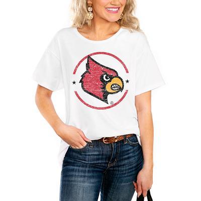 Louisville Cardinals Women's End Zone Boyfriend T-Shirt - Charcoal