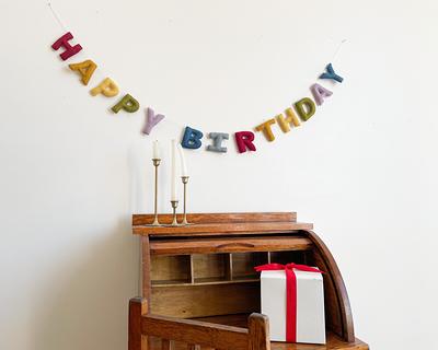 Handmade Felt Happy Birthday Banner in Pastel Colors - Yahoo Shopping