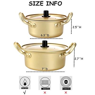 Lyellfe 2 Pack Korea Ramen Pot with Lid, Fast Noodles Cooking Pots,  Alluminum Shin Ramyun Pot with Handles, Great for Soup, Curry, Pasta and  Stew, 2