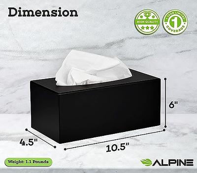 Alpine Industries Acrylic Facial Tissue Box Cover, Rectangular, Black 