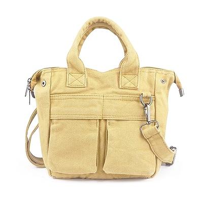 & OTHER STORIES Small Canvas Leather Bucket Bag in Cream/Cognac | Endource