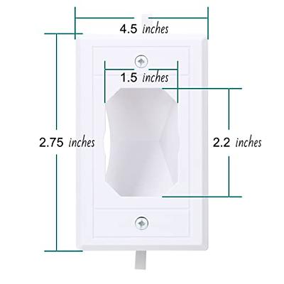 YOEMELY Cable Wall Plate White (6 Pack), Recessed Wall Plate Cable