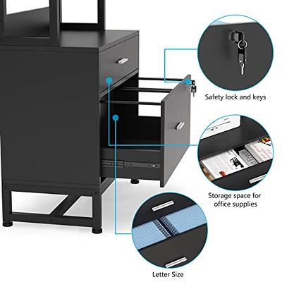 DEVAISE 2 Drawer Lateral File Cabinet with Lock, Filing Cabinet