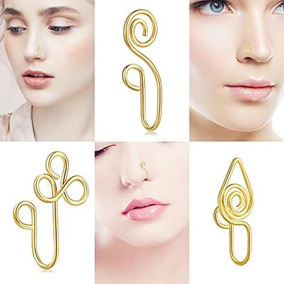 THANU'S CRAFT Clip On Pressing Type Without Piercing Nose Ring Pin for  Women & Girls
