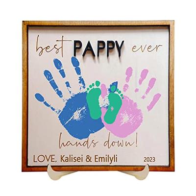 DADDY Father's Day Gift, Father's Day Wooden Sign, DIY Handprint