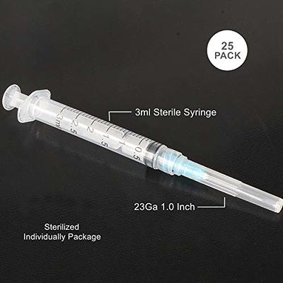 2.5ml Disposable Luer Lock Syringes with 25G 1 Inch Needle Individual  Package - Pack of 100 - Yahoo Shopping