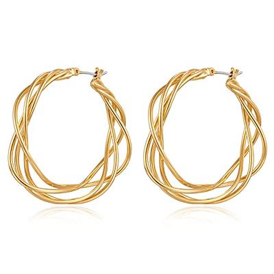 2 Pcs 15mm/20mm/25mm/30mm/45mm 14K Gold Filled Wire Beading Hoops