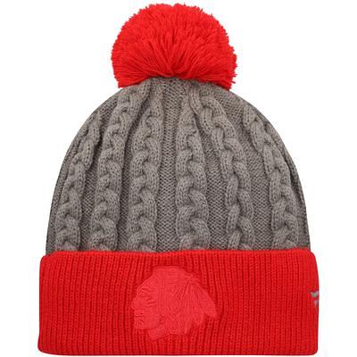 Men's Fanatics Branded Red/Black Cincinnati Reds League Logo Cuffed Knit Hat with Pom