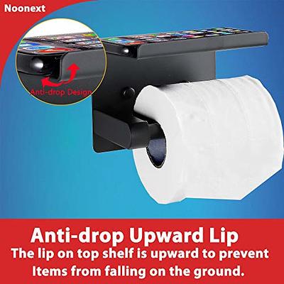 Matte Black Toilet Paper Holder Toilet Roll Holder Self-Adhesive No  Drilling St