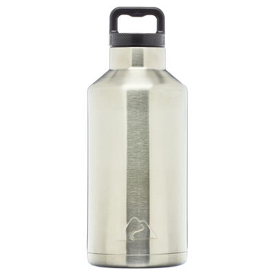 Ozark Trail 32 fl oz White Insulated Stainless Steel Wide Mouth Water Bottle,  Loop Handle, Flip Lid 