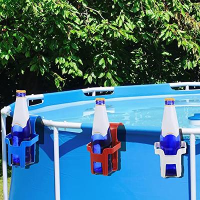 Poolside Cup Holder for Above Ground Pools, Pool Drinks Cup Holder for  Above Ground Pools, Pool Drink Holders for Party ONLY FITS 2 Inch or Less  Round