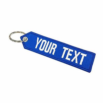 Embroidered Letter Custom Rubber Keychains For Motorcycles And