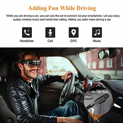 Bluetooth V5.0 Output Audio Receiver, KINDRM Mini Wireless 3.5mm Jack Aux  Adapter Portable for Headphones, Speakers, Car/Home Stereo System(Black)