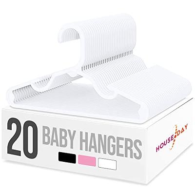 WJWSKI Baby Hangers for Closet - 20 Pack Baby Clothes Hangers,Adjustable  Baby & Kids Hangers for Nursery,Cascading Plastic Childrens Hangers &  Infant