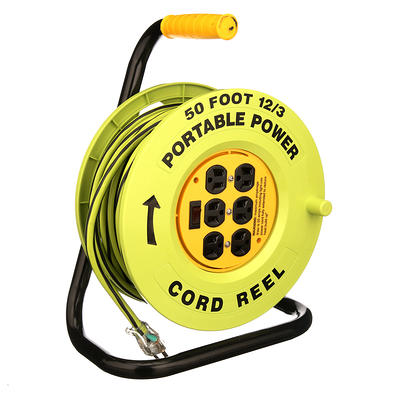 SuperHandy 12/3 80' Retractable Extension Cord Reel