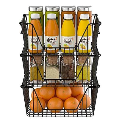 SANNO Freezer Baskets Farmhouse Organizer Wire Metal Storage Bins