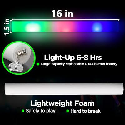 ColorHome Glow Sticks Bulk 58 Pcs - Light up Foam Sticks with 3 Modes  Colorful Flashing Effect, Led Lights Glow in The Dark Party Supplies for  Wedding