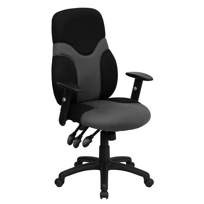 Mainstays Ergonomic Office Chair with Adjustable Headrest, Black Fabric, 275lb Capacity