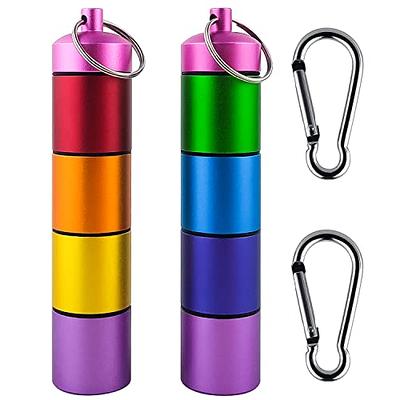 Small Portable Metal Pill Organizer Case Keychain, Stackable