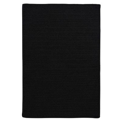 Ottomanson Lifesaver Collection Black 5 ft. x 7 ft. Utility Ribbed Solid Indoor/Outdoor Area Rug