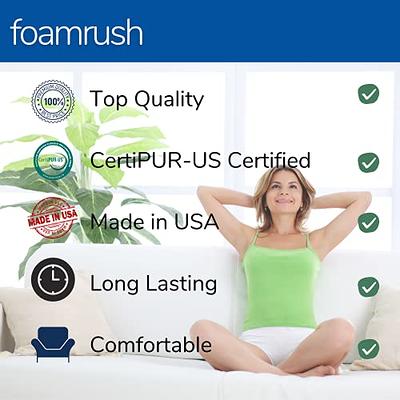 FoamRush 2 x 12 x 12 Cool Gel Memory Foam Upholstery Square Cushion  Medium Firm (Chair Cushion, Square Foam Dining Chairs, Couch, Sofa,  Wheelchair