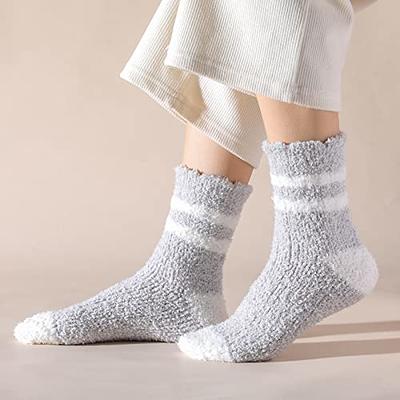 Zando Cozy Non Slip Socks Womens Warm Fuzzy Socks Super Soft Grip Socks for  Women Fluffy Socks with Grippers for Women Hospital Socks Rainbow 5 Pairs 