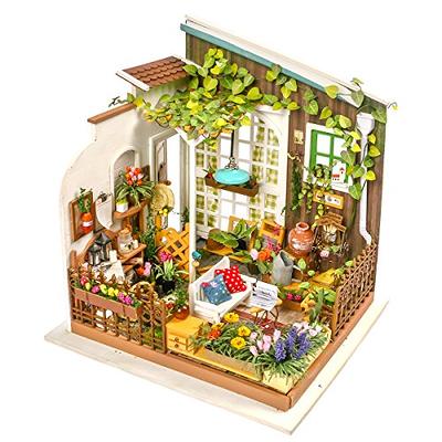 TuKIIE DIY Miniature Dollhouse Kit with Furniture, 1:24 Scale Creative Room  Mini Wooden Doll House Accessories Plus Dust Proof & Music Movement for