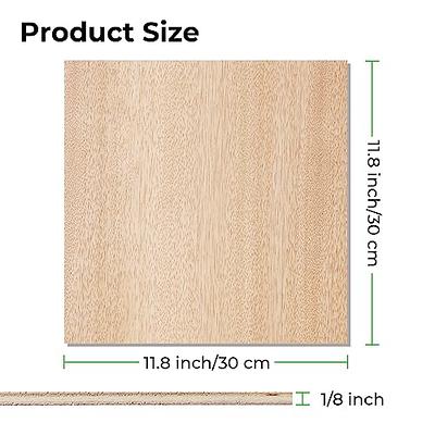 20 Pack 3mm Basswood Sheets Plywood Unfinished Wood (12 x 12 Inch) for  Crafts